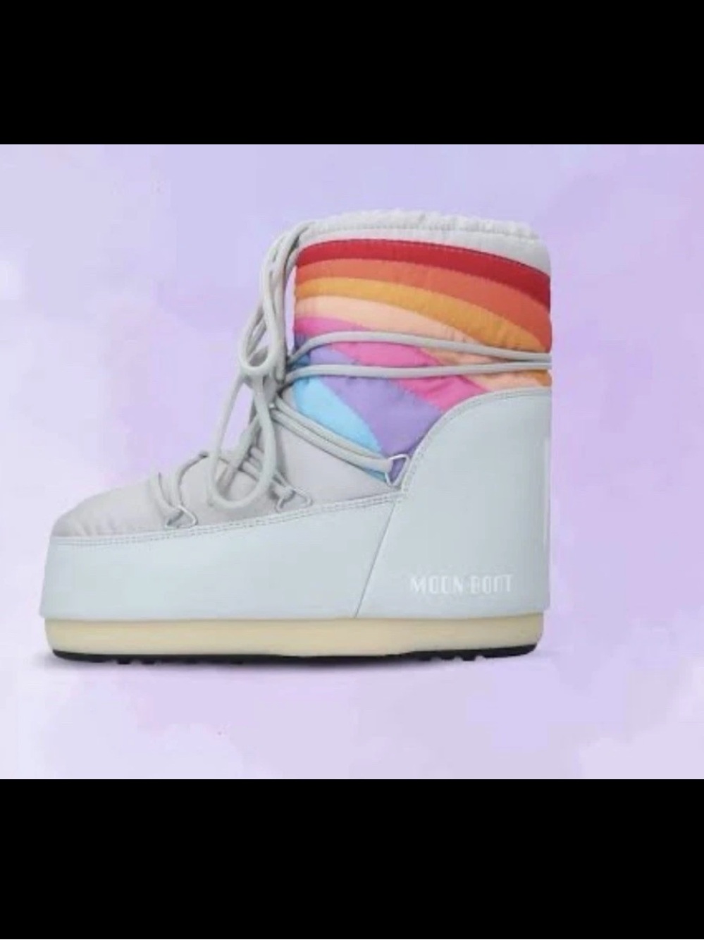 Moon Boot Icon Low Rainbow Nylon Boots Snow Boot Womens Size 7/8.5 8